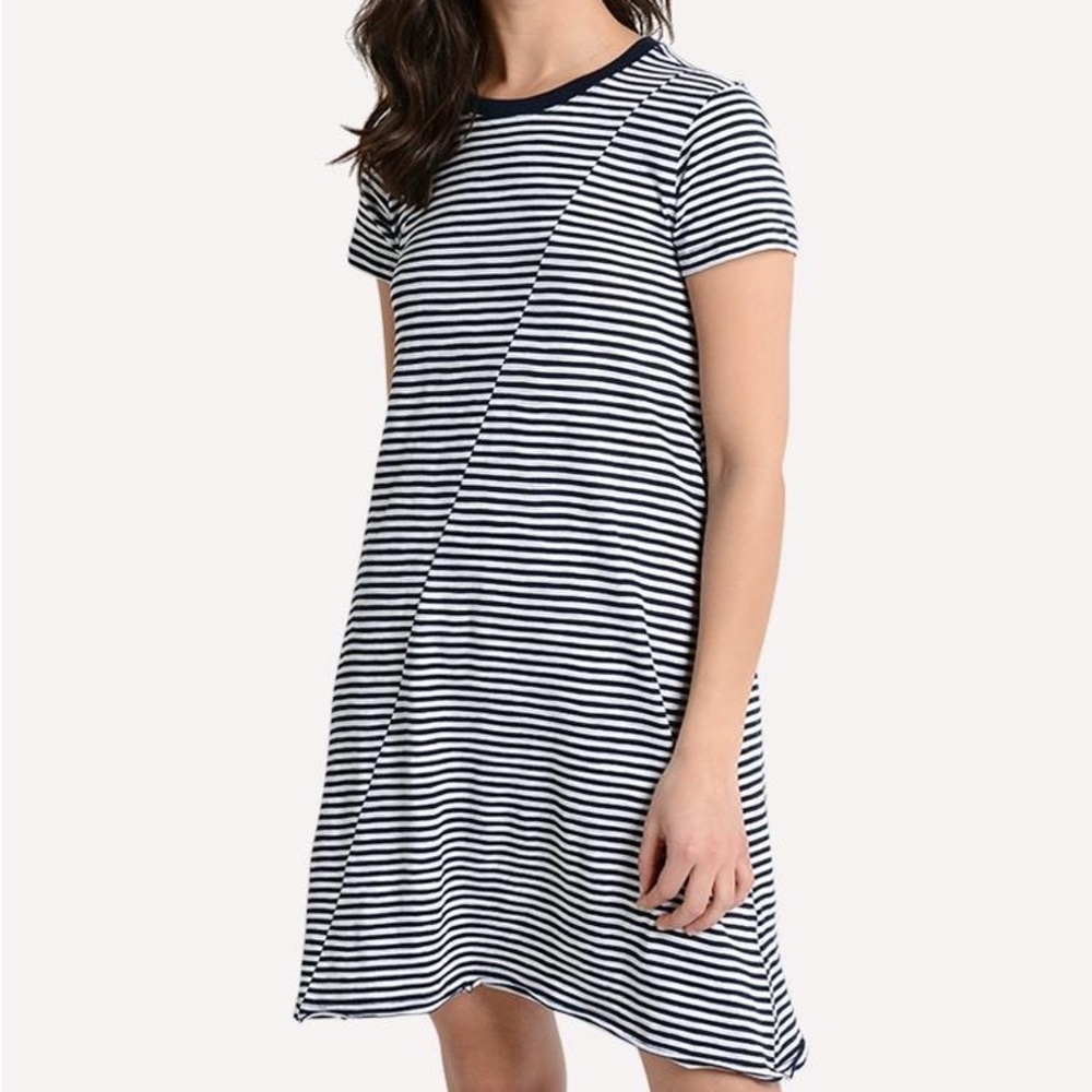ATM Anthony Thomas Melillo Stripe Jersey Short Sleeve Dress - Picture 2 of 8